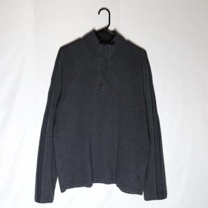 Hugo Boss 1/4 Snap Jumper Men's 2XL Gray Long Sleeve Pullover Sweater
